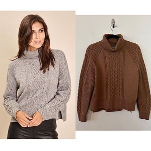 Mos Mosh-Marilyn Knit Brown/Pink Speckle Turtleneck Sweater